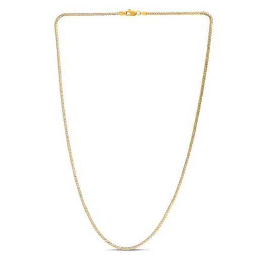 14k Yellow Gold Round Pave Franco Chain (2.30 mm) - Image 3