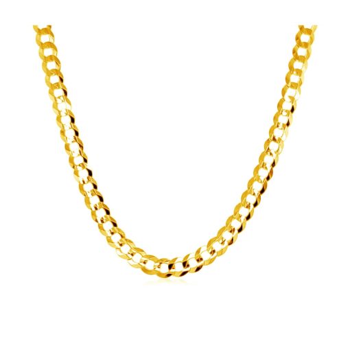 14k Yellow Gold Solid Curb Chain (3.60 mm) - Image 2