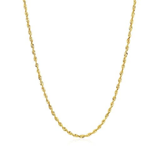 14k Yellow Gold Solid Diamond Cut Rope Chain (1.80 mm) - Image 2