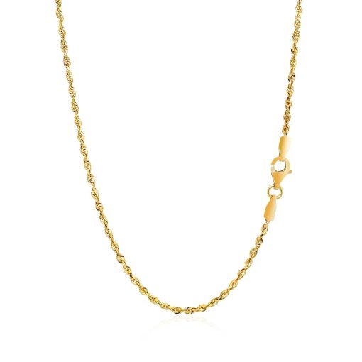 14k Yellow Gold Solid Diamond Cut Rope Chain (1.80 mm) - Image 3