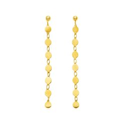 14k Yellow Gold Post Dangle Earrings with Polished Circles