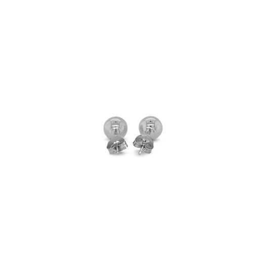 14k White Gold Classic Round Stud Earrings (6mm) - Image 3