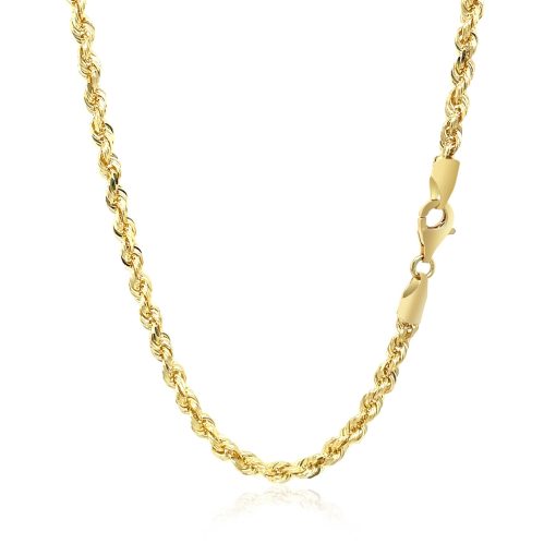 10k Yellow Gold Solid Diamond Cut Rope Chain (3.50 mm) - Image 3