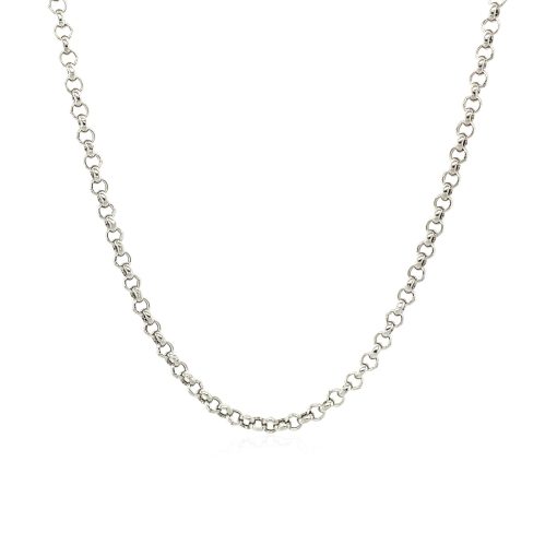 14k White Gold Rolo Chain (2.50 mm) - Image 2