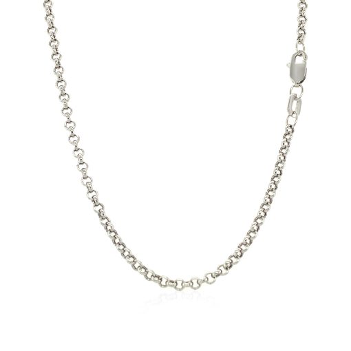 14k White Gold Rolo Chain (2.50 mm) - Image 3