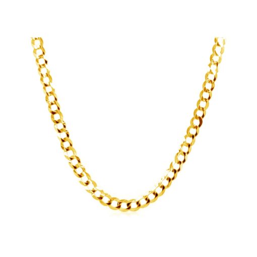 14k Yellow Gold Solid Curb Chain (2.60 mm) - Image 3