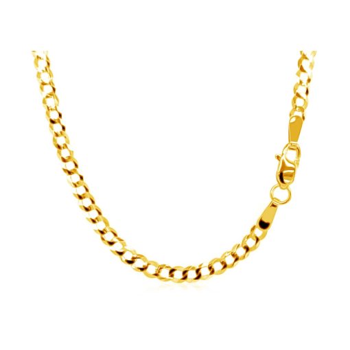14k Yellow Gold Solid Curb Chain (2.60 mm) - Image 4