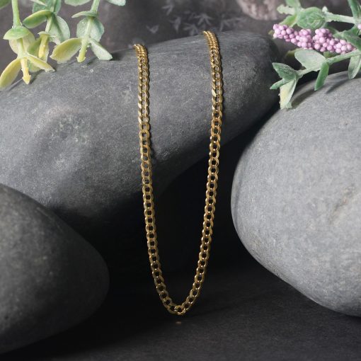 14k Yellow Gold Solid Curb Chain (2.60 mm) - Image 5