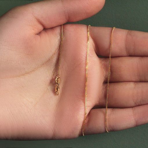 14k Yellow Gold Gourette Chain 1.0mm (1.00 mm) - Image 6