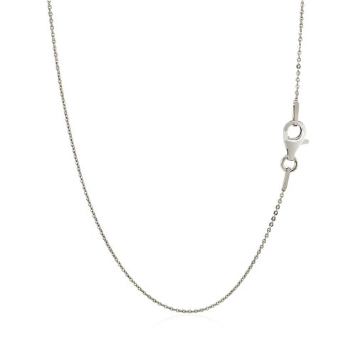 Sterling Silver Rhodium Plated Cable Chain (0.60 mm) - Image 3