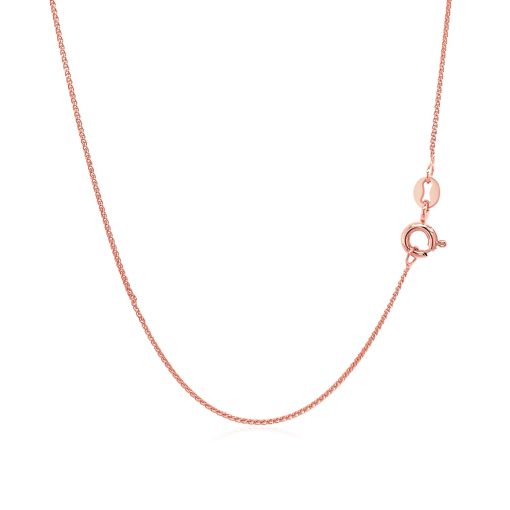 14k Rose Gold Diamond Cut Round Wheat Chain (0.60 mm) - Image 3