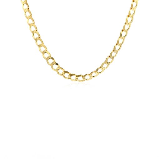 14k Yellow Gold Solid Curb Chain (4.70 mm) - Image 3