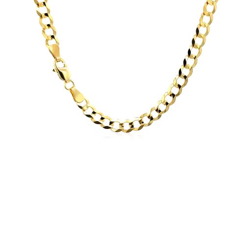 14k Yellow Gold Solid Curb Chain (4.70 mm) - Image 4