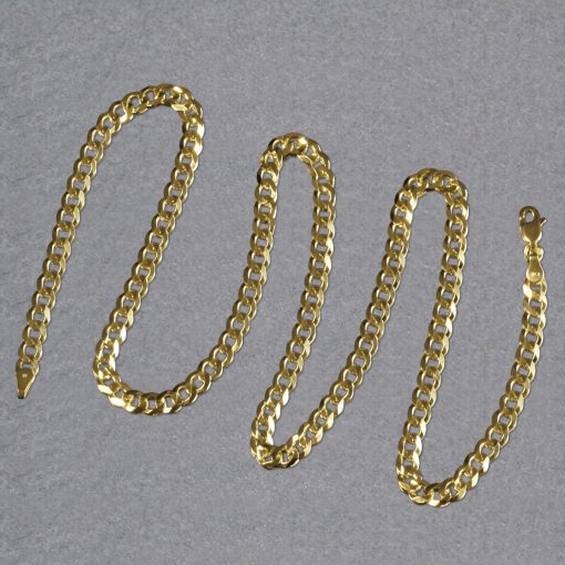 14k Yellow Gold Solid Curb Chain (4.70 mm) - Image 6