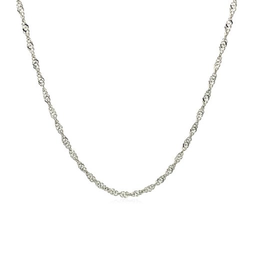 10k White Gold Singapore Chain (1.50 mm) - Image 2