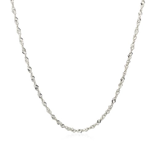14k White Gold Singapore Chain (1.30 mm) - Image 2