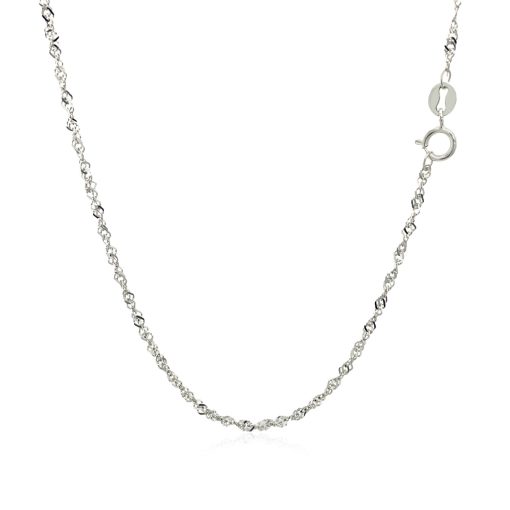 14k White Gold Singapore Chain (1.30 mm) - Image 3