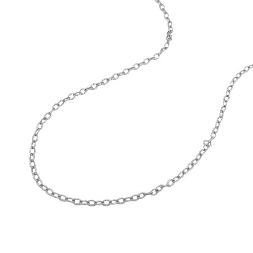 14k White Gold Pendant Chain with Textured Links (2.30 mm) - Image 4