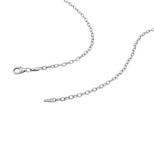 14k White Gold Pendant Chain with Textured Links (2.30 mm) - Image 5