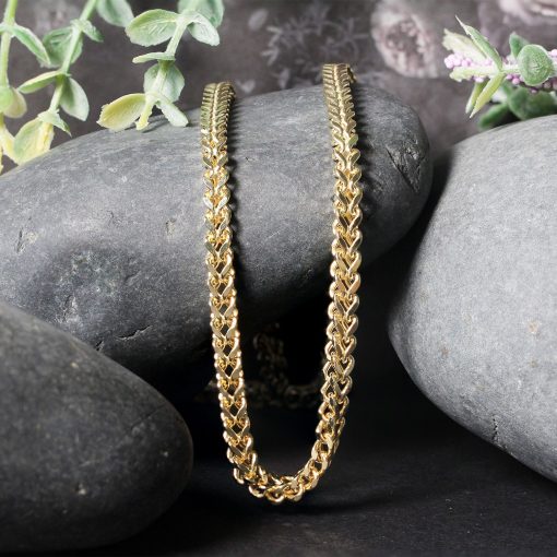 14k Yellow Gold Square Franco Chain (4.40 mm) - Image 2