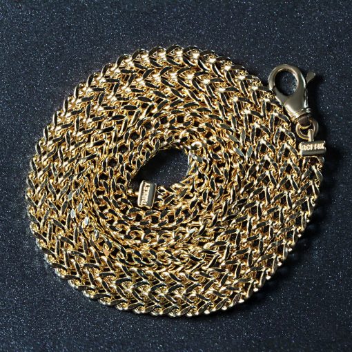 14k Yellow Gold Square Franco Chain (4.40 mm) - Image 5