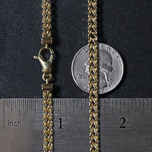 14k Yellow Gold Square Franco Chain (4.40 mm) - Image 6