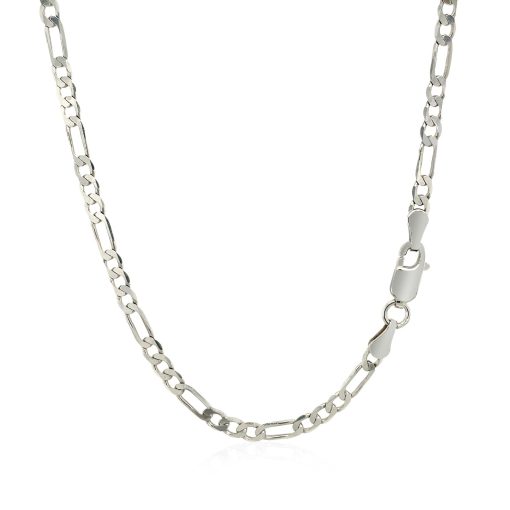 14k White Gold Solid Figaro Chain (3.00 mm) - Image 3