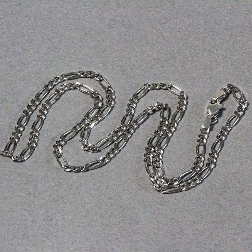 14k White Gold Solid Figaro Chain (3.00 mm) - Image 5