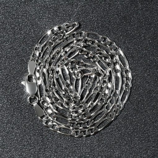 14k White Gold Solid Figaro Chain (3.00 mm) - Image 6