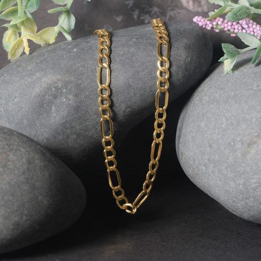 14k Yellow Gold Lite Figaro Chain (4.70 mm) - Image 5