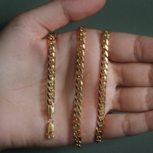 14k Yellow Gold Solid Miami Cuban Chain (5.00 mm) - Image 4