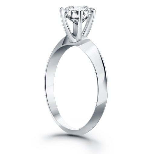 14k White Gold Knife Edge Solitaire Engagement Ring Mounting - Image 3