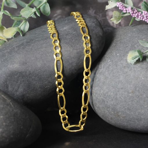14k Yellow Gold Solid Figaro Chain (4.50 mm) - Image 4