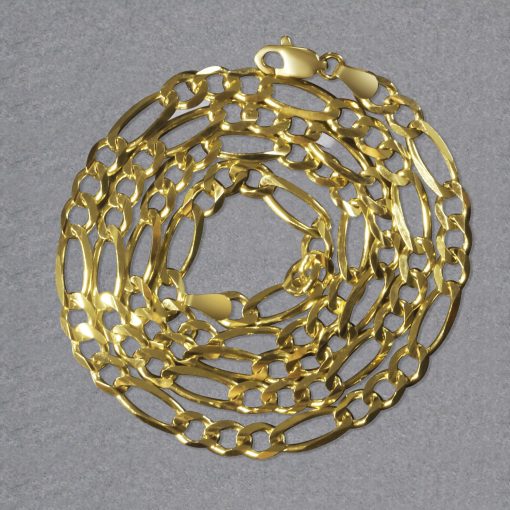 14k Yellow Gold Solid Figaro Chain (4.50 mm) - Image 6