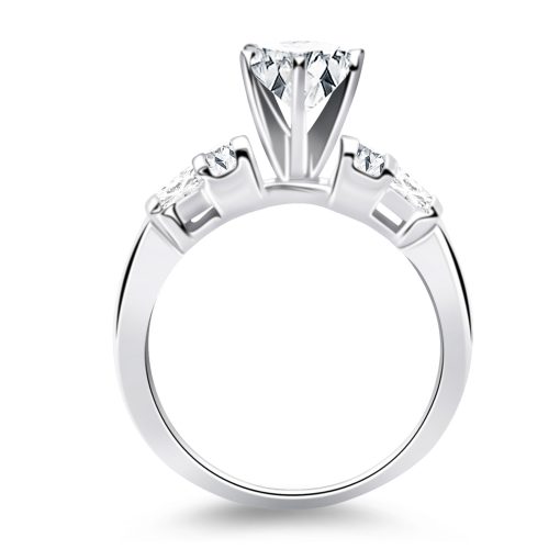14k White Gold Multi Diamond Engagement Ring Mounting - Image 2