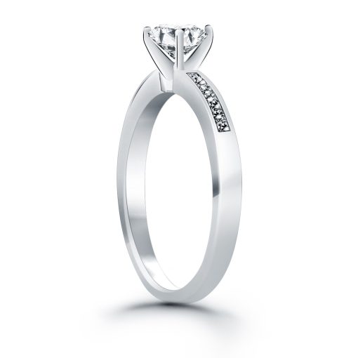 14k White Gold Princess Diamond Channel Set Engagement Ring Mounting - Image 3