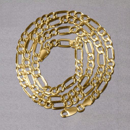 10k Yellow Gold Lite Figaro Chain (4.70 mm) - Image 6