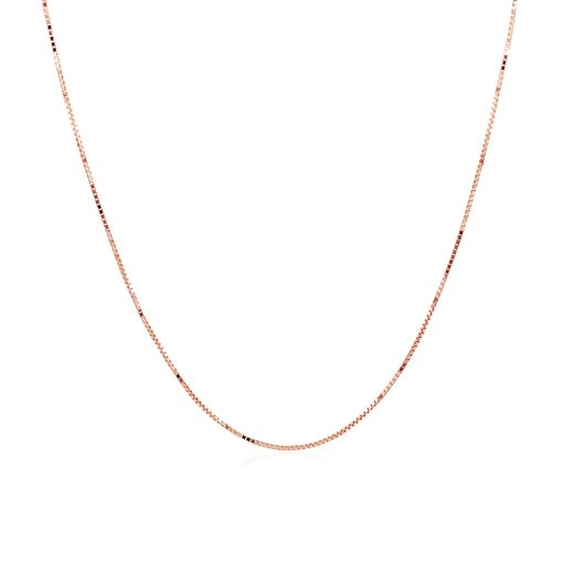 14k Rose Gold Classic Box Chain (0.60 mm) - Image 2