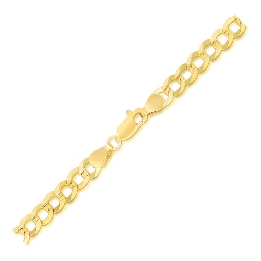 5.7mm 14k Yellow Gold Solid Curb Bracelet - Image 2