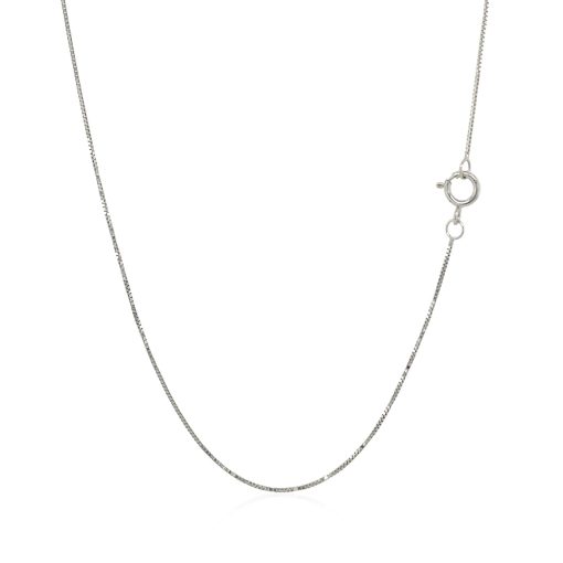 14k White Gold Classic Box Chain (0.45 mm) - Image 3