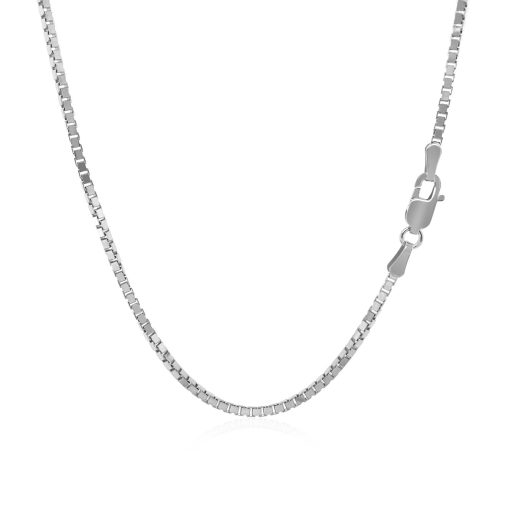 14k White Gold Classic Box Chain (1.40 mm) - Image 3