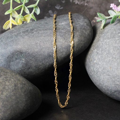 14k Yellow Gold Singapore Chain (2.10 mm) - Image 4