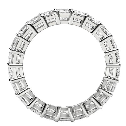 Emerald Cut Lab Grown Diamond Eternity Ring in 14k White Gold (5 cttw FG/VS2) - Image 3