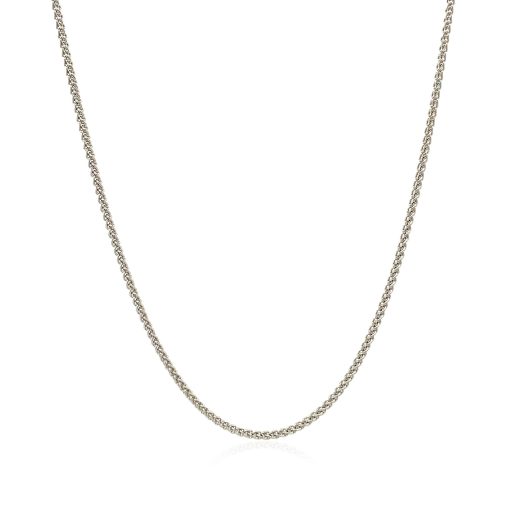18k White Gold Round Wheat Chain (1.20 mm) - Image 2