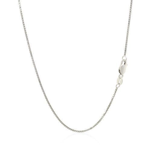 10k White Gold Classic Box Chain (0.78 mm) - Image 3
