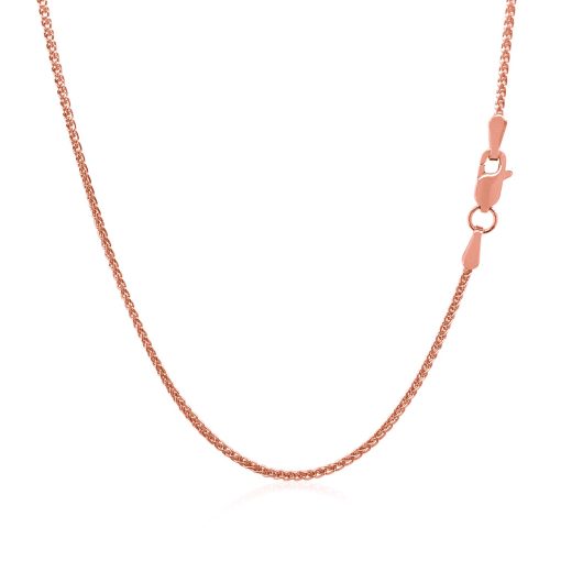 14k Rose Gold Diamond Cut Round Wheat Chain (1.20 mm) - Image 3