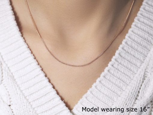 14k Rose Gold Diamond Cut Round Wheat Chain (1.20 mm) - Image 4