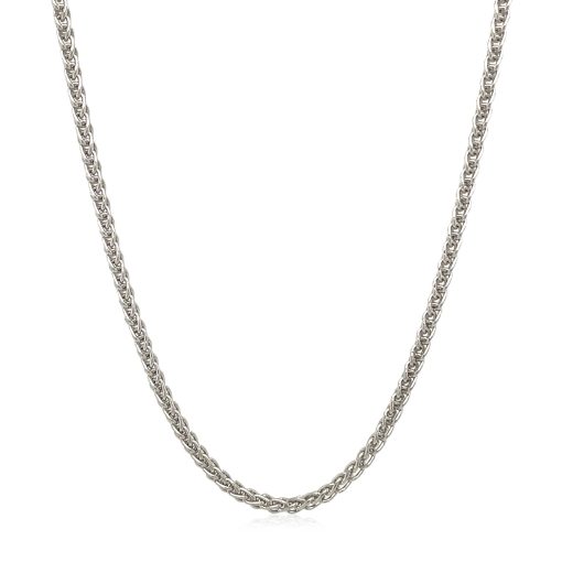 14k White Gold Round Wheat Chain (2.10 mm) - Image 2