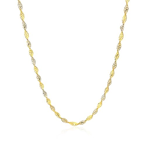 14k Two-Tone Gold Singapore Chain (2.50 mm) - Image 2