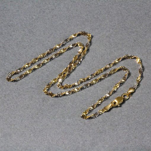 14k Two-Tone Gold Singapore Chain (2.50 mm) - Image 5